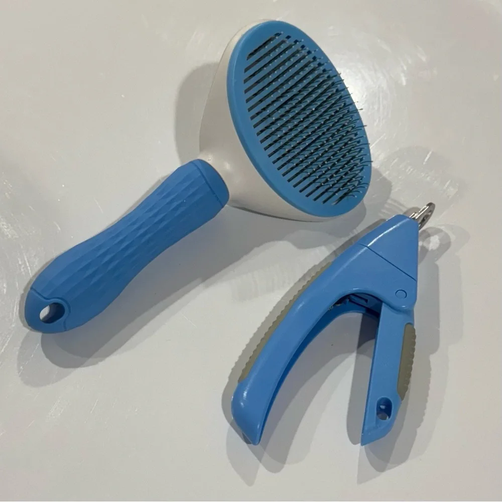 Animal grooming kit - shedding brush and nail clipper